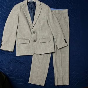 Boys, size 8, Izod brand, gray 2 piece suit, jacket and pants